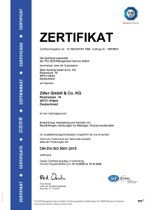 ISO 9001 Zertifikat
